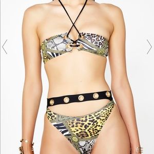 Strappy lace up bikini